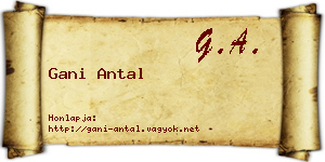 Gani Antal névjegykártya